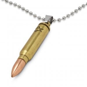 Israeli Army M-16 Rifle Bullet Pendant with Star of David Emblem