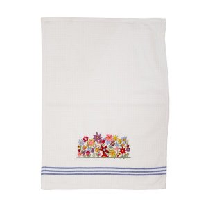 Yair Emanuel Netilat Yadayim Towel, Embroidered Colorful Flowers