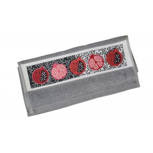 Dorit Judaica Netilat Yadayim Hand Towel, Leafy Pomegranates � Colorful