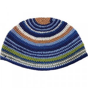 Hand Made Frik Kippah with Colorful Stripes