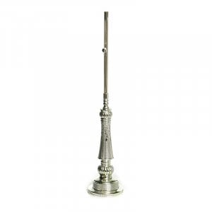 Tall Silver Plated Majestic Wand Shabbat Candle Lighter - Jerusalem Design