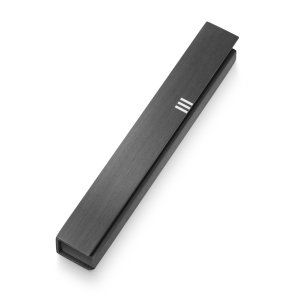 Adi Sidler Brushed Aluminum Mezuzah Case Envelope Style with Shin � Dark Gray