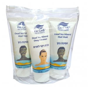 Ein Gedi Dead Sea Triple Kit - 2 Mud Mask, 1 Facial Cleanser