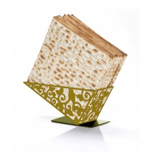 Iris Design Decorative Matzah Holder - Gold Color