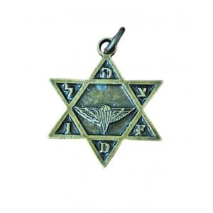 Necklace, Star of David Bronze Pendant with Paratroopers Wings - Ball Chain