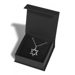 Adi Sidler Stainless Steel Necklace, Star of David with Contemporary Touch