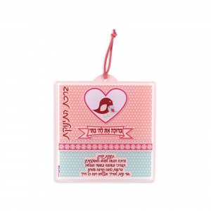 Dorit Judaica Lucite Wall Plaque with Baby Girl Blessings – Pink and Blue