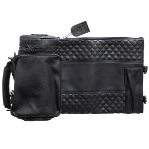 Insulated Weatherproof Tallit and Tefillin Bags, Diamond Design – Black