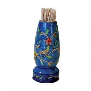 Yair Emanuel Wood Toothpick Holder - Oriental Design