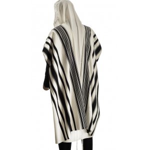 Talitnia Prima AA Tallit Premium Pure Wool Prayer Shawl - Black Stripes