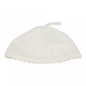 White Nachman Frik Kippah - Suitable Size for Children