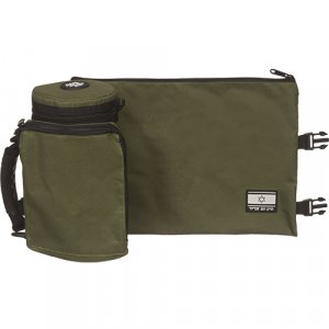 Insulated Tefillin Case and Weatherproof Tallit Bag - Olive Green