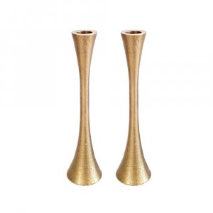 Yair Emanuel Large Matte Brass Candlesticks