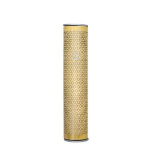 Yair Emanuel Wide Cutout Rounded Gold Metal Mezuzah Case - Stars of David
