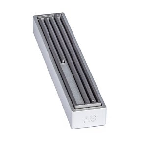 Israel Museum Metal Mezuzah Case, Shin Daled Yud, Gray-Silver