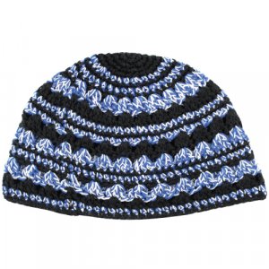 Frik Kippah with Blue Stripes