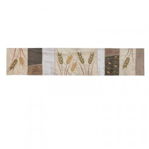 Yair Emanuel Silk Table Runner - Golden Wheat Design
