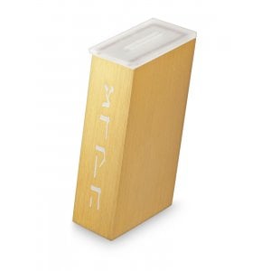 Adi Sidler Contemporary Brushed Aluminum Tzedakah Charity Box - Gold