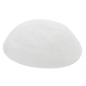 White Premium DMC knitted kippah