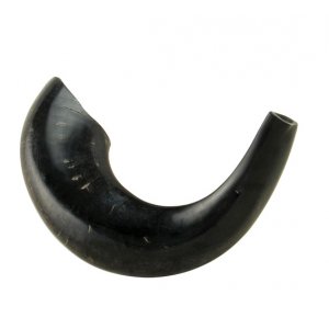 Medium Rams Horn Shofar with Dark Shades  Polished Finish