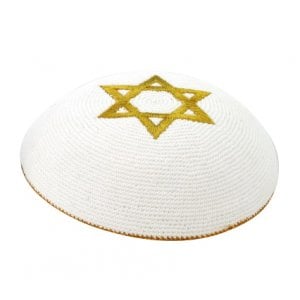 Gold Star of David knitted kippah