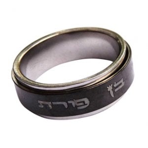 Stainless Steel Black Revolving "Ben Porat Yosef" Ring