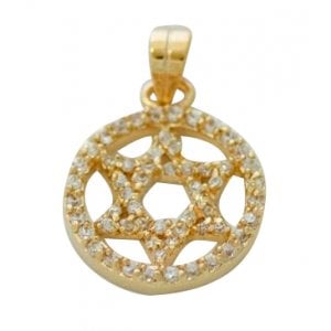 Circle Star of David Pendant