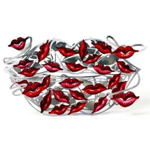 David Gerstein Free Standing Double Sided Lips Sculpture - One Hundred Kisses