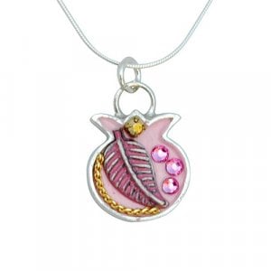 Pink Pomegranate Necklace by Ester Shahaf