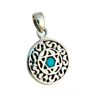 Silver and Opal Star of David Decorative Pendant