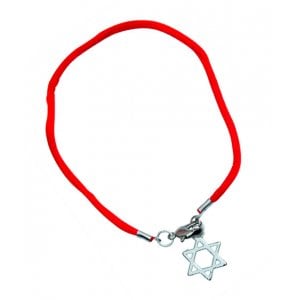 Red Thread Kabbalah Bracelet, Star of David Charm - Silver
