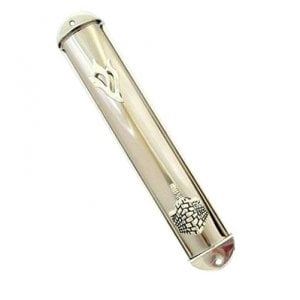 Silver Plated Jerusalem Tower of David Mezuzah