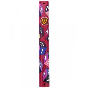 Girls Wood Alef Bet Mezuzah