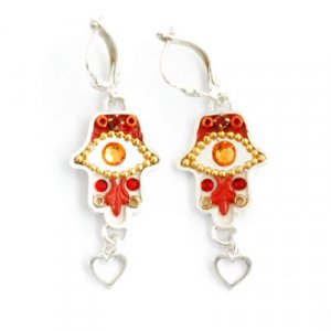 Oriental Hamsa Earrings by Ester Shahaf