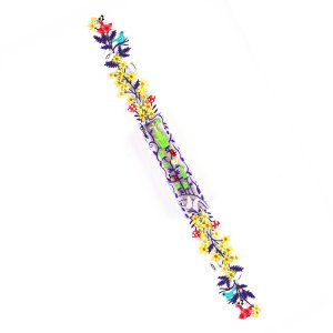 Tzuki Art Mezuzah Case Glorious Display of Nature  Green and Yellow