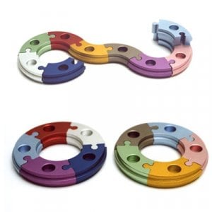 Dabbah Judaica, Two in One Flexible Hanukkah Menorah and Candlesticks - Colorful