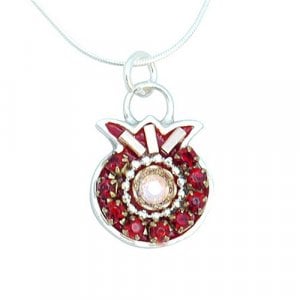 Burgundy Pomegranate Necklace by Ester Shahaf