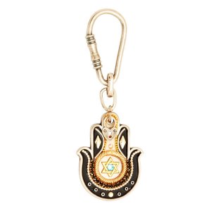 Hamsa keyring with Star of David by Ester Shahaf