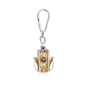 Hamsa Key Chain with Chai by Ester Shahaf