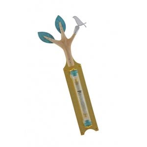 Shraga Landesman Olive Tree and Dove Mezuzah Case Gold & Turquoise - Metals