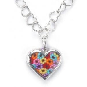 Tiny Thousand Flower Heart Charm SALE PRICE - 1 LEFT IN STOCK !!