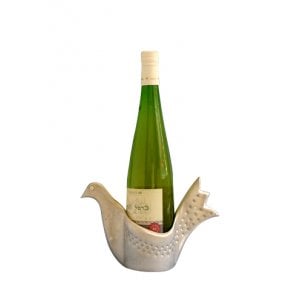 Shraga Landesman Bird Shaped Bottle Holder - Shining Cast Aluminum