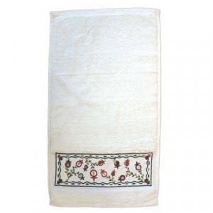 Yair Emanuel Netilat Yadayim Hand Towel - Embroidered Pomegranates