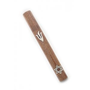 Mahogany Magen David Mezuzah