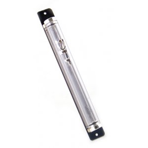 Glass Tube Brass Mezuzah