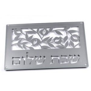 Shabbat Shalom Candlestick Tray by Dorit