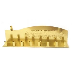 Gold Colored Low Cost Tin Chanukah Menorah