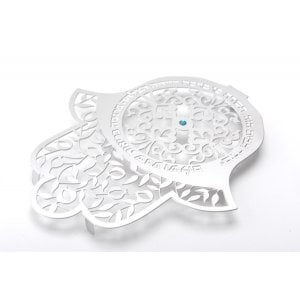 Dorit Judaica Hebrew Floating Letters Wall Hamsa - Blessings