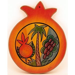 Kakadu Hand Painted Pomegranate Wood Cutting Board - Seven Species