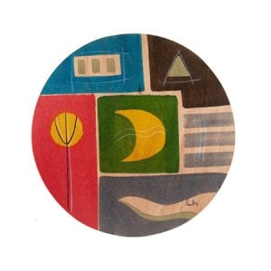 Round Placemat - Yellow Moon by Kakadu Art